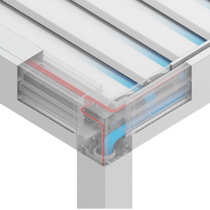 Double-walled channel separating rainwater and cabling